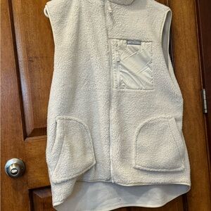 Columbia White Fleece Vest